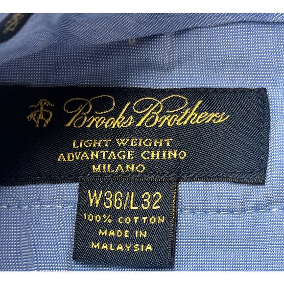 Brooks Brothers Pants Men 36 Beige Light Weight Advantage Chino Milano Khakis - Picture 7 of 9